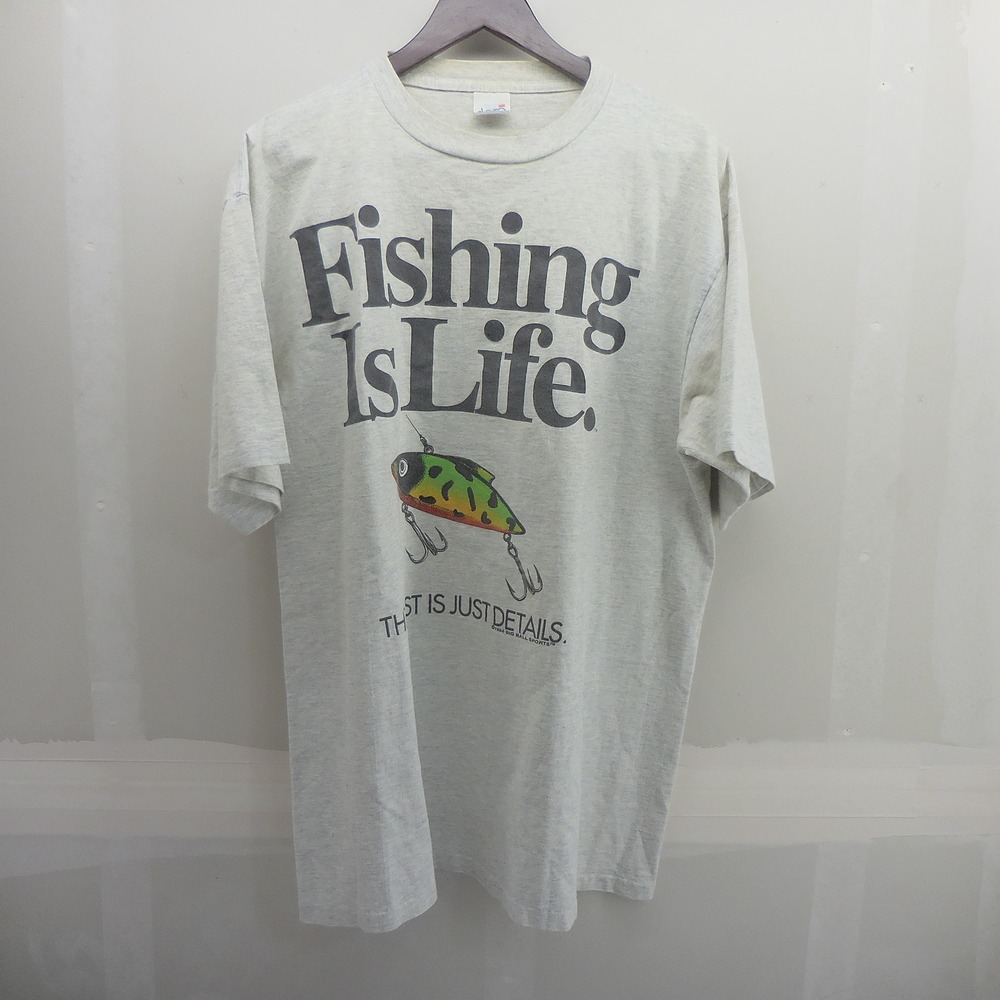 Vintage 1994 Big Ball Sports Fishing Is Life T Shirt XL Alore Made in USA 90s